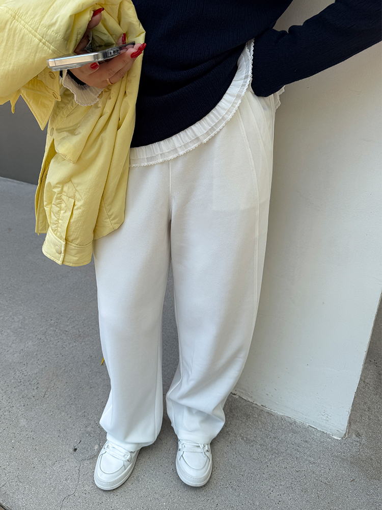 水晶麻小白裤/胖mm大码 日常简约 香蕉版型直筒裤