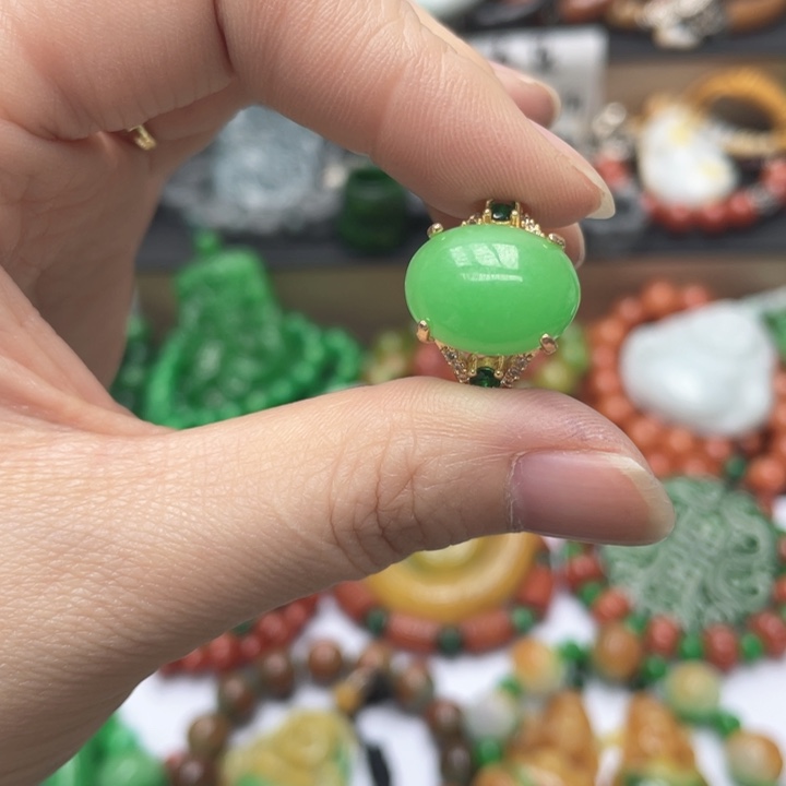 石英质玉合金手链戒指30