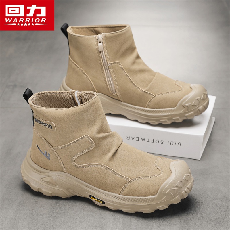 回力男鞋冬季马丁靴男款户外登山骑行耐磨大码百搭高帮休闲工装鞋