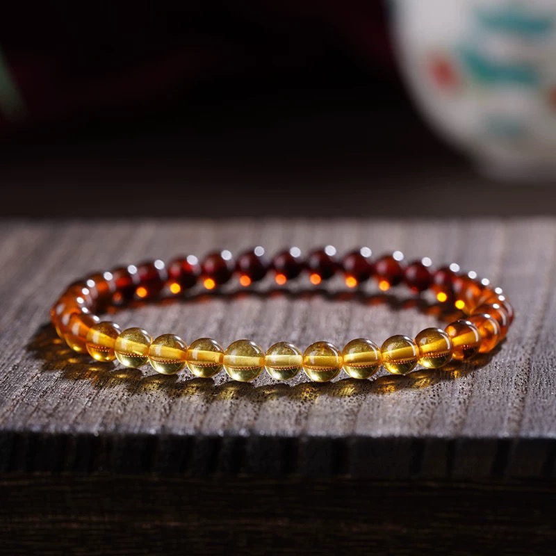 【玖悦严选】天然高品琥珀蜜蜡血泊金珀净水渐变手串单圈