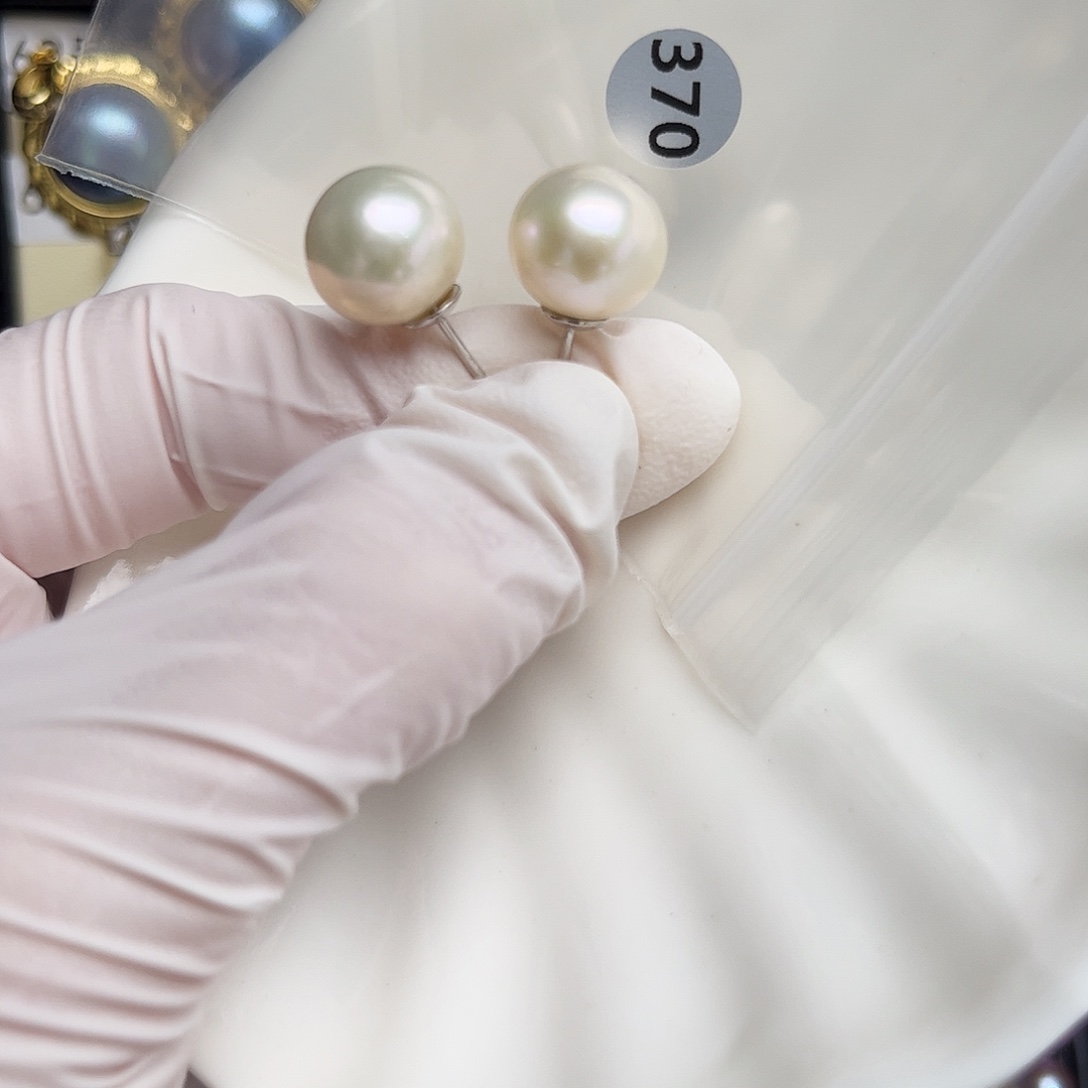 淡水珍珠耳饰银S925镶嵌