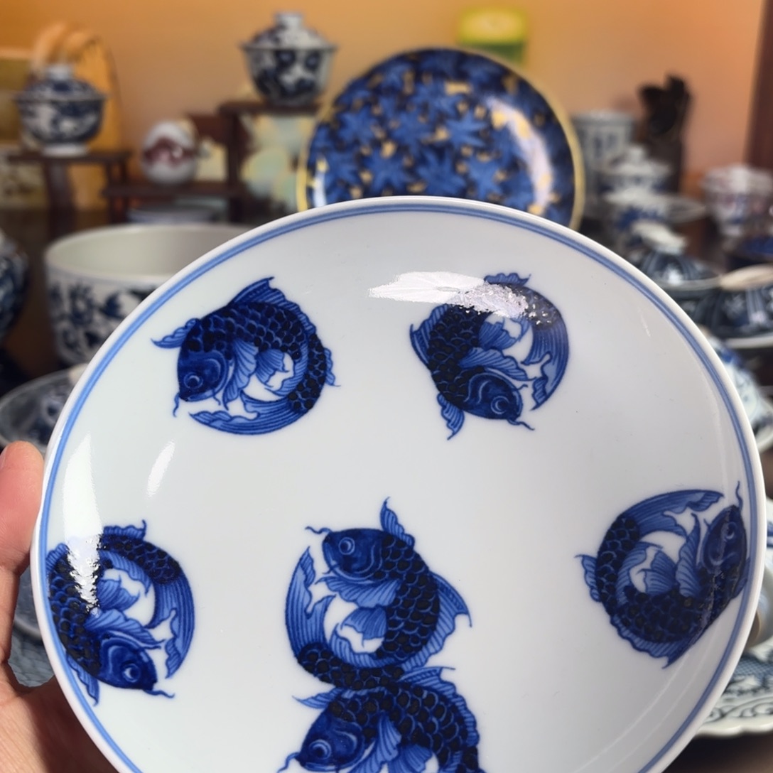 景德镇手工手绘茶具福利金鱼满堂壶承