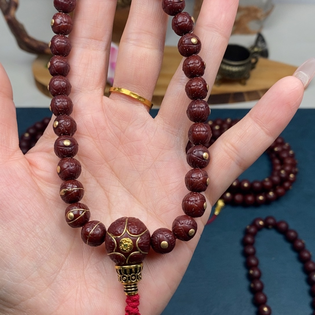 凤眼菩提手串手持金钉三眼8.8