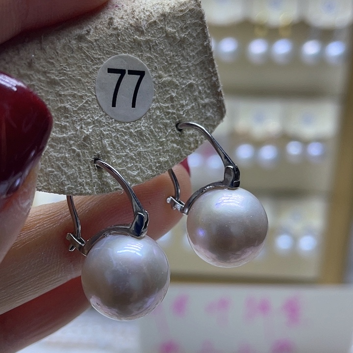 淡水珍珠耳饰银S925镶嵌