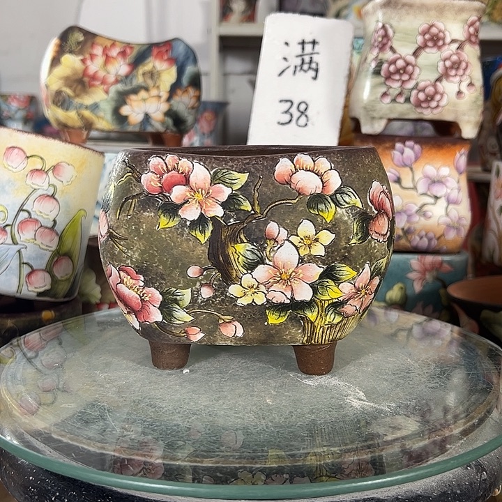 满38包邮 景德镇幸运花盆