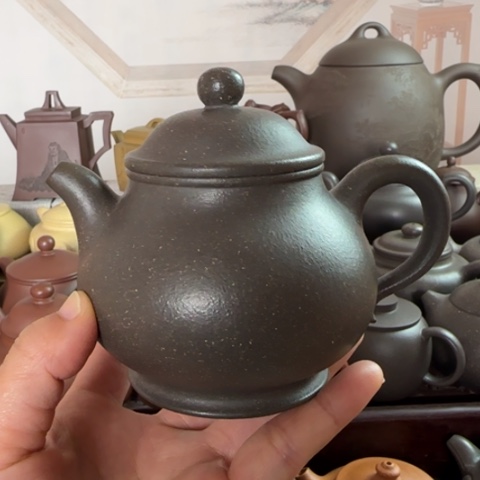 紫砂茶壶梨皮天青250cc