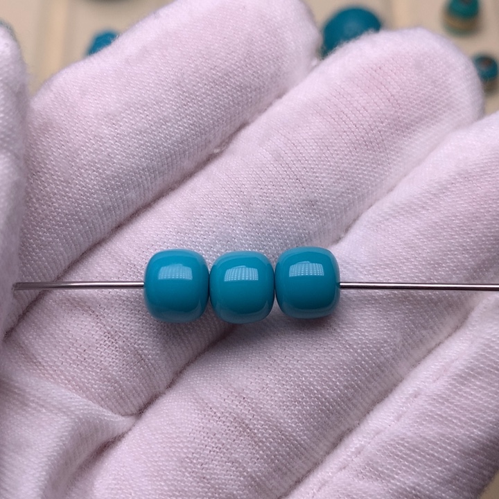 未镶嵌绿松石绿松石三连7.7-8