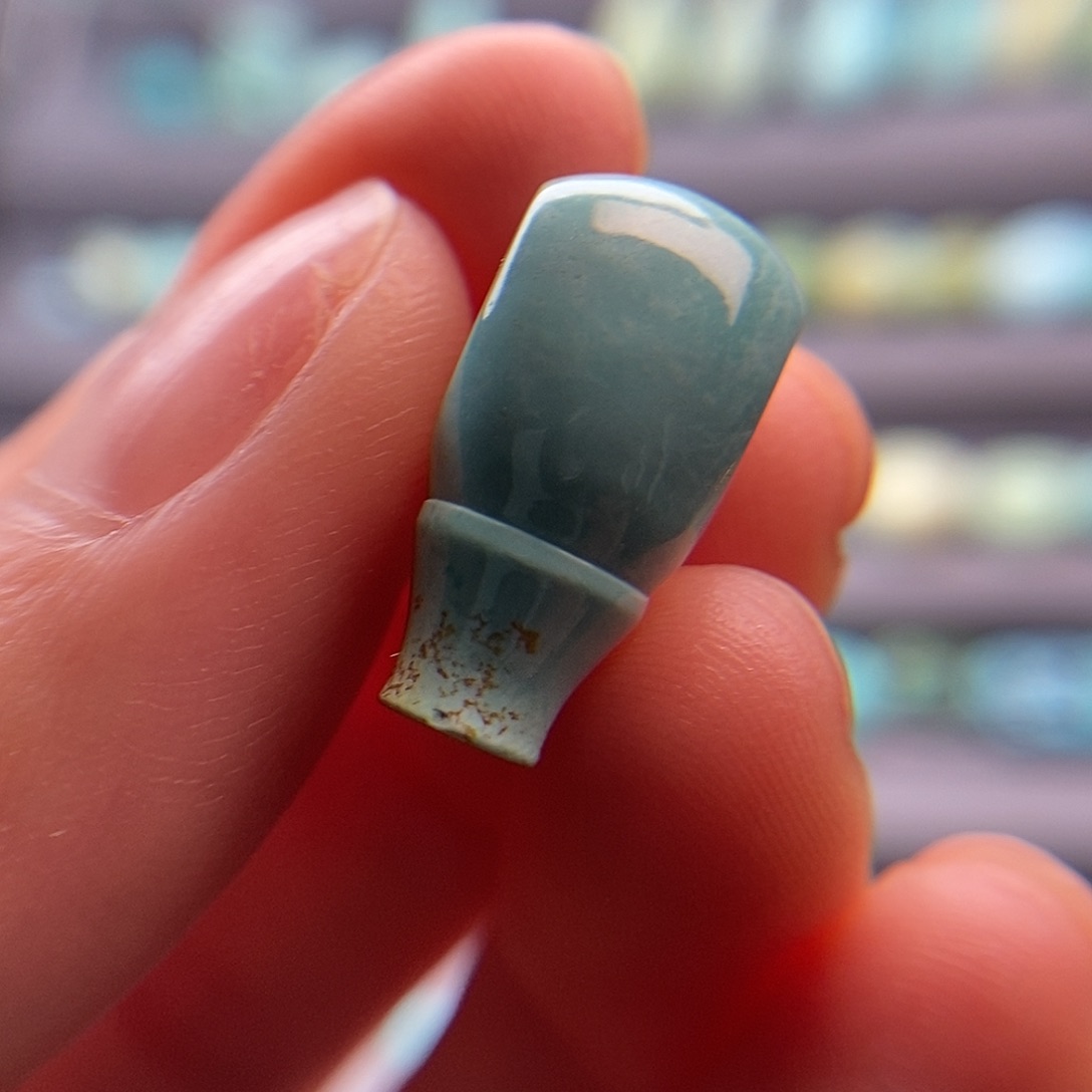 绿松石未镶嵌9.4mm对孔三通