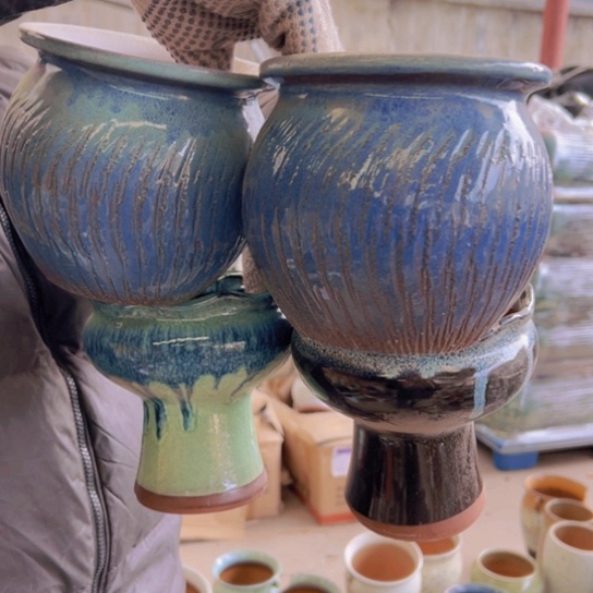 紫砂花盆高14口14————-