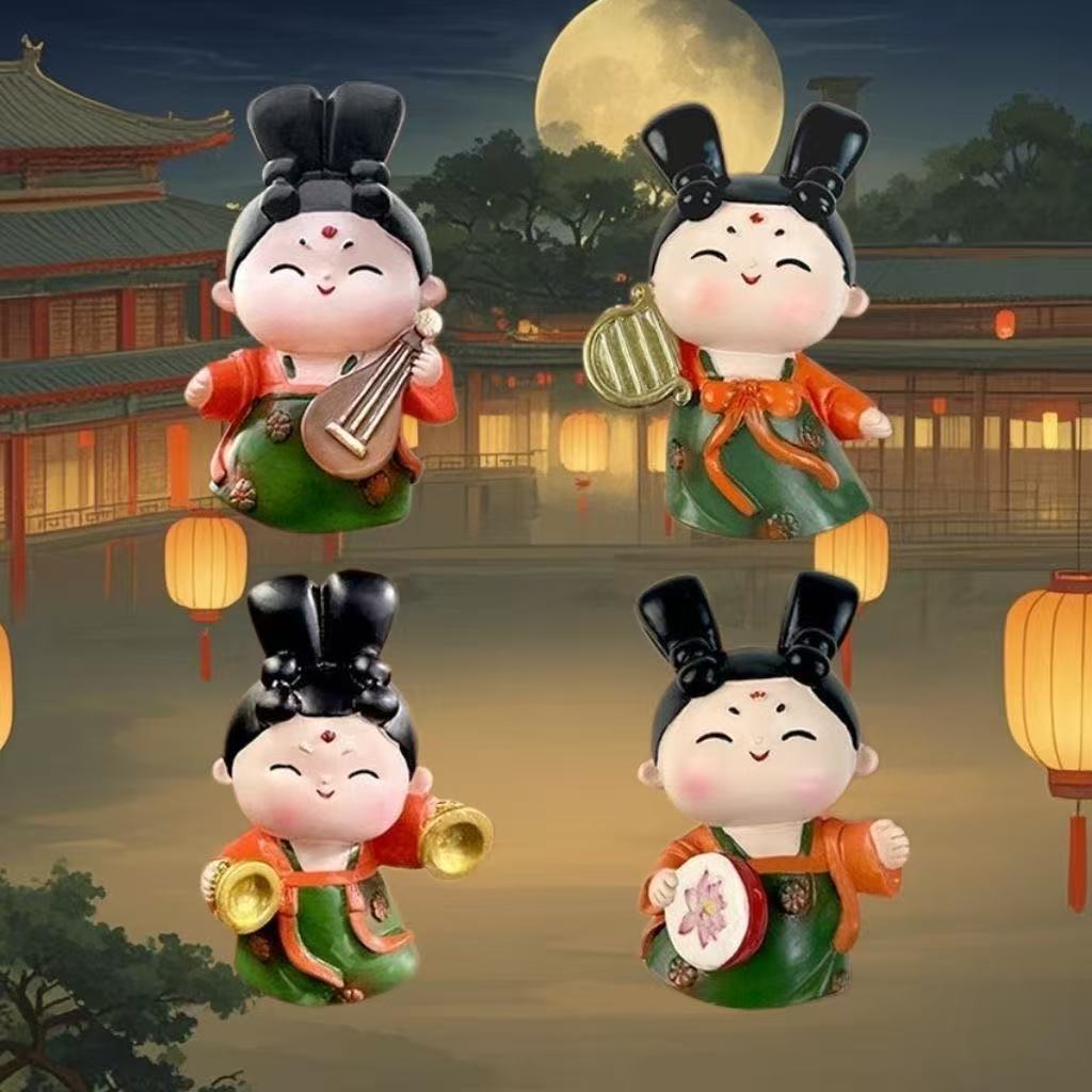 节日原创唐宫夜宴西安仕女冰箱贴磁吸饰品纪念品