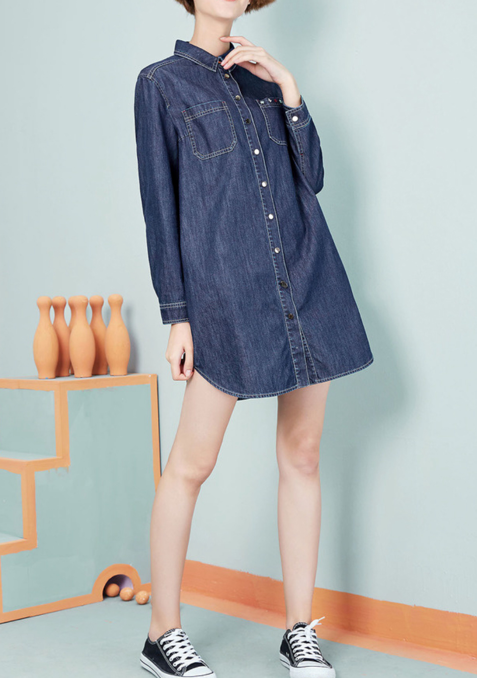 牛仔连衣裙气质韩版02