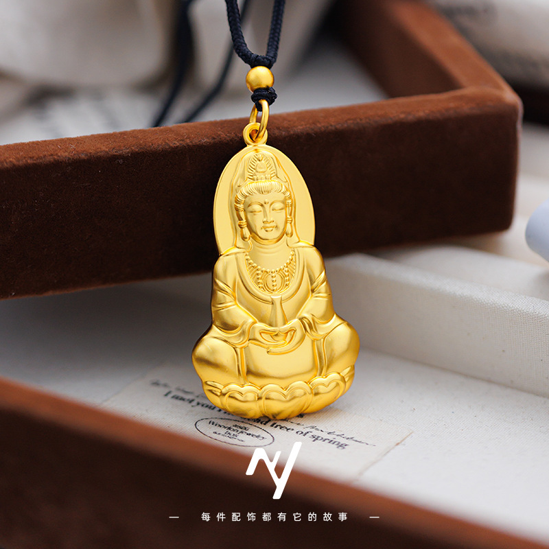 合金吊坠 纯手工创意高货实心观音项链吊坠
