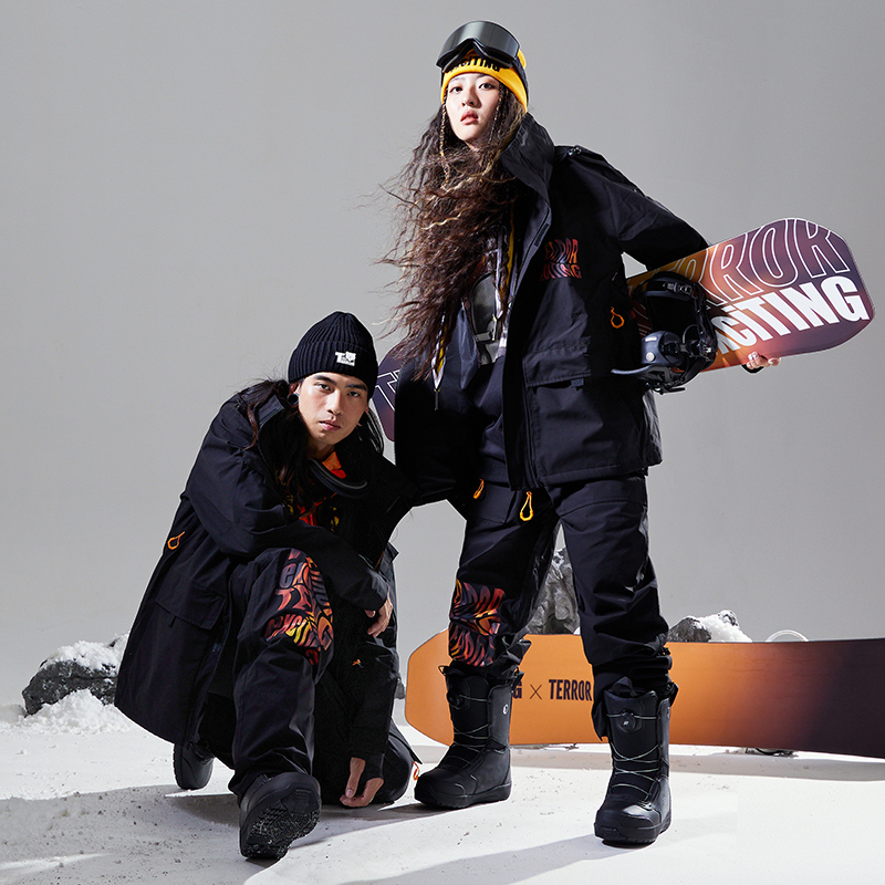 TERROR&exciTING 雪服联名款激动派机能风单板滑雪服三件套男女款