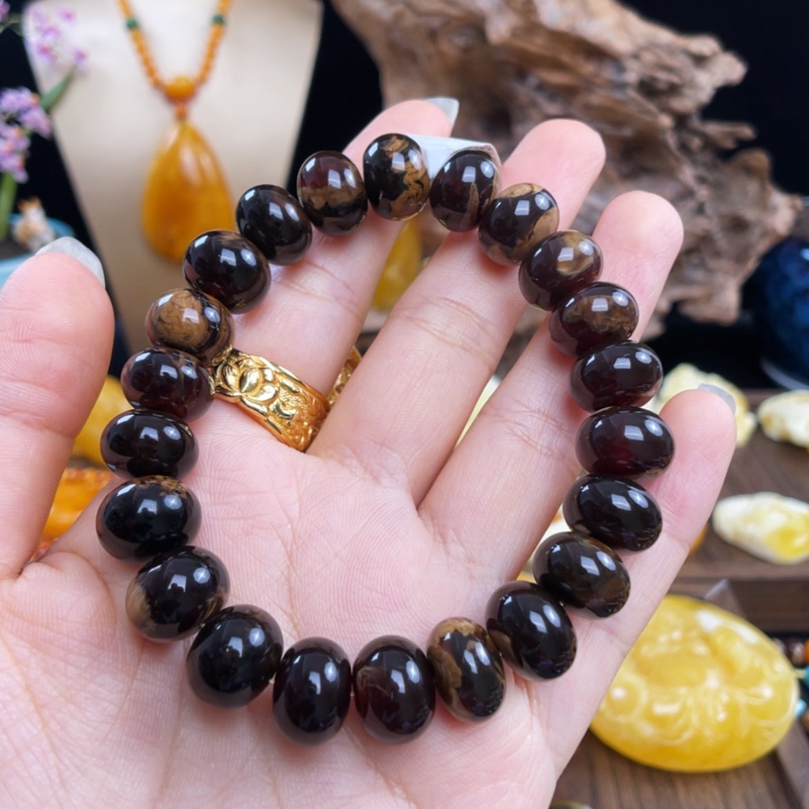 【闪购商品】琥珀珠宝奇石未镶嵌12mm