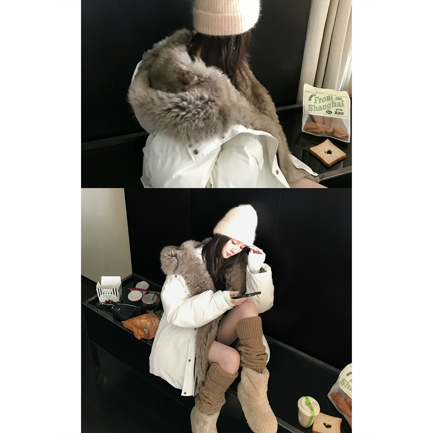 "雪屋大鹅被"西班牙进口奢贵托斯卡纳大毛领+95白鹅绒羽绒派克