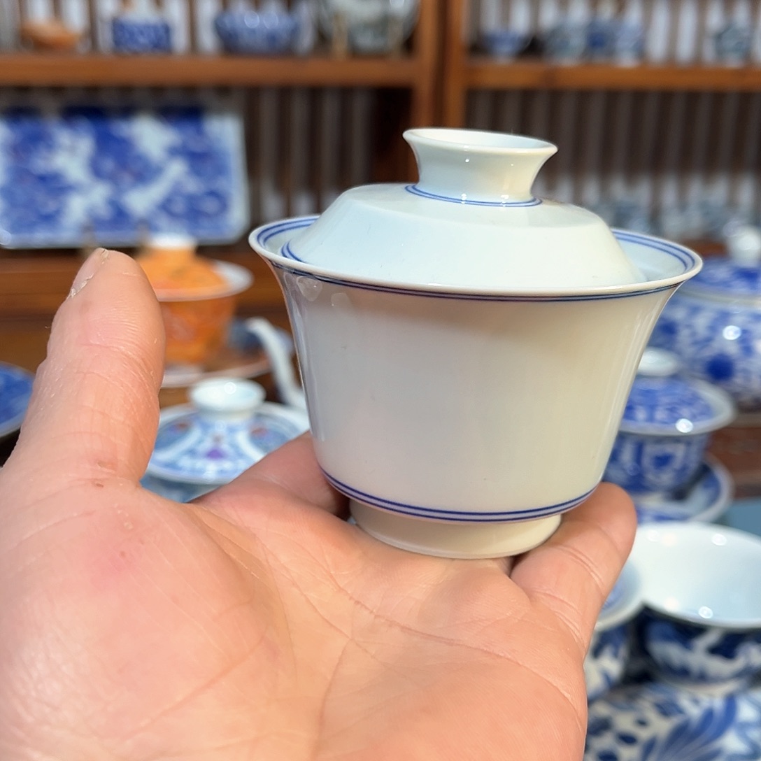 錡镇堂手工手绘盖碗