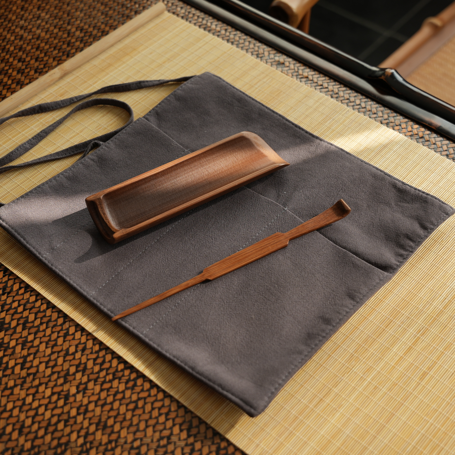 【古韵】竹制差则三件套喝茶器具功夫茶道家用茶室茶道配件