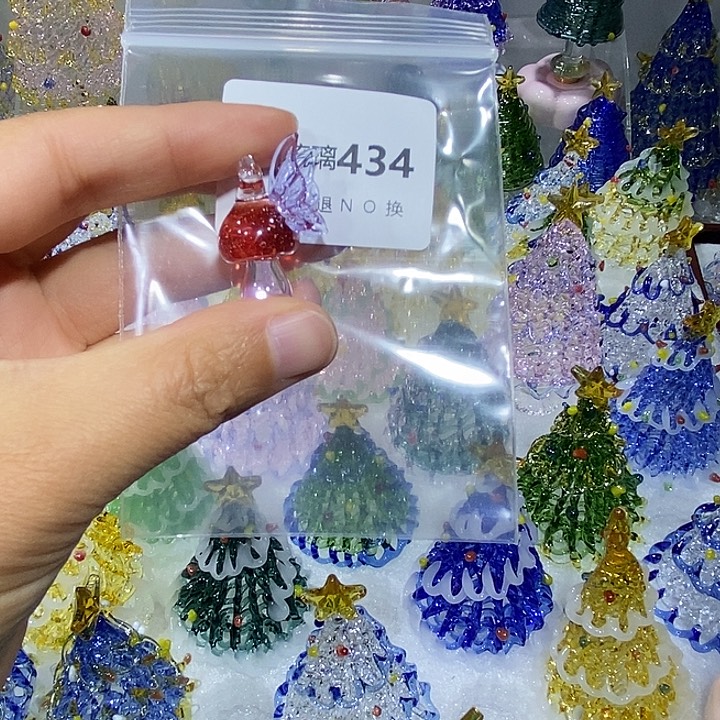喝***下玻璃颈饰434蘑菇蝴蝶