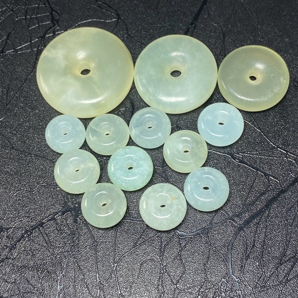 通走特价有瑕疵岫玉平安扣挂件天青冻小平安扣#30