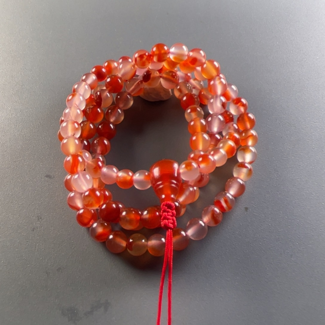 南红玛瑙未镶嵌保山天然原矿杨柳干掌冰飘6➕mm多圈手链