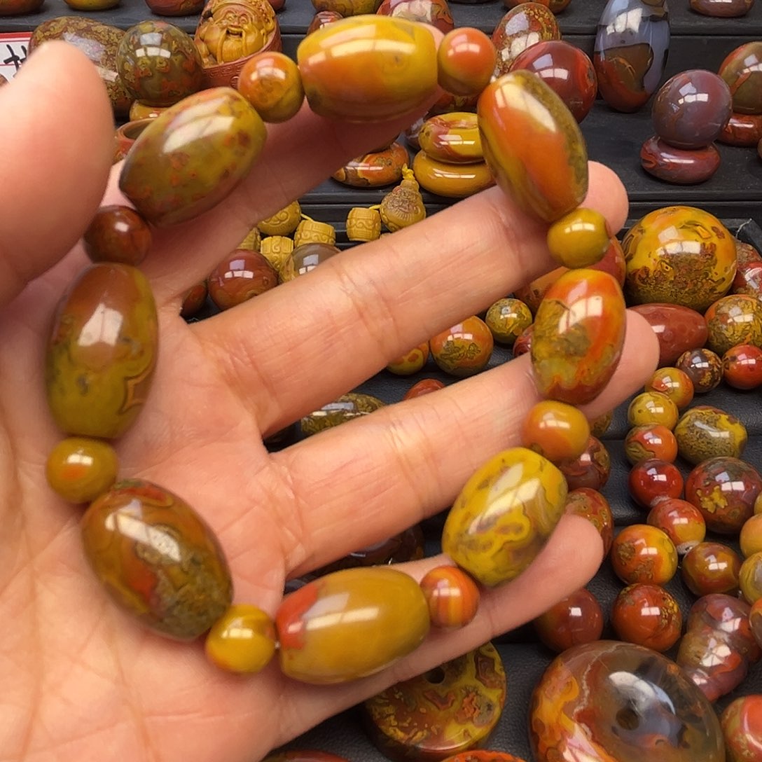 心***晨玛瑙/玉髓合金颈饰