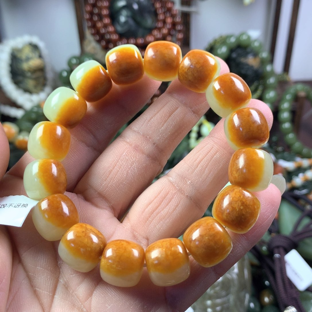 透闪石质玉手链未镶嵌行***生