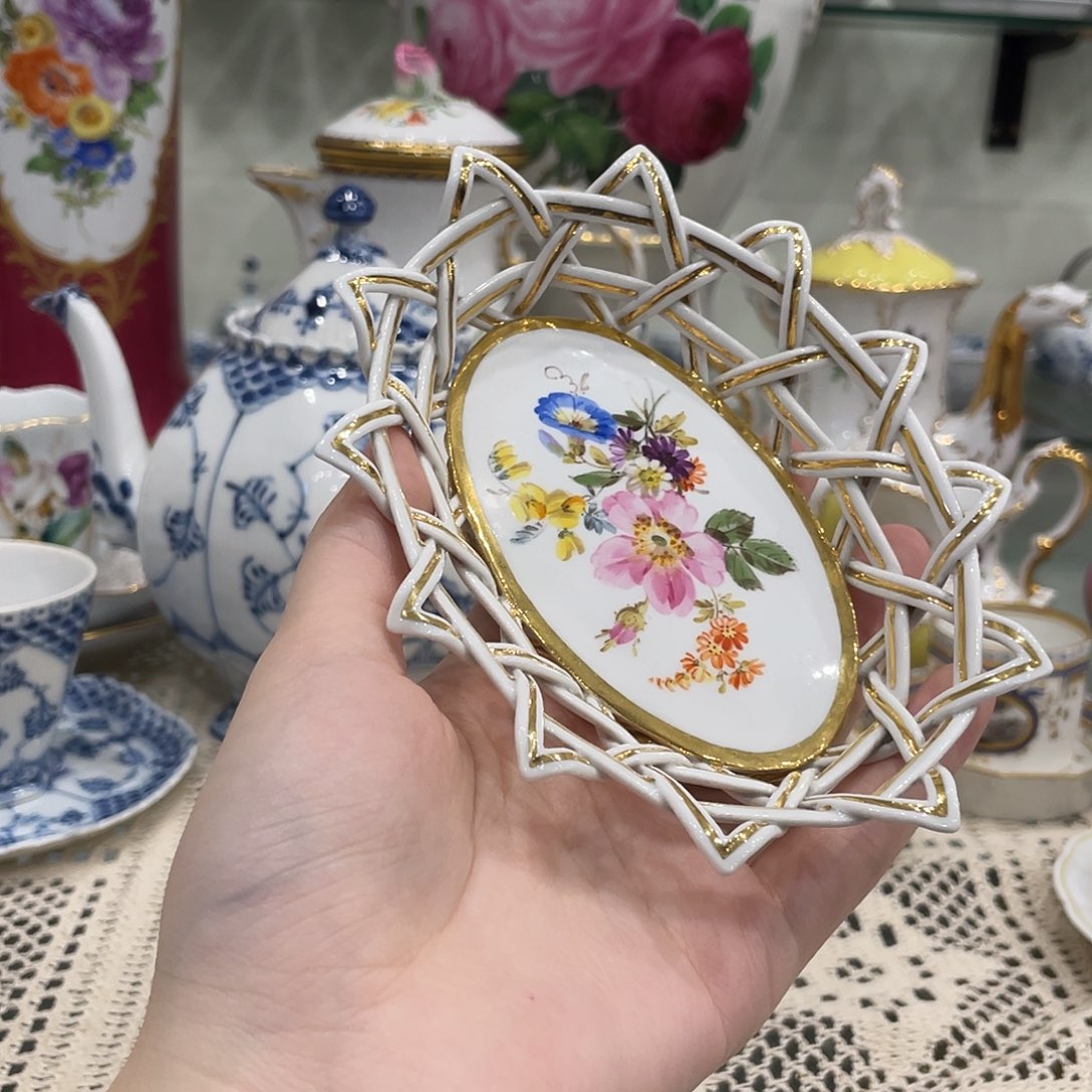 摆件中古一等花果蓝