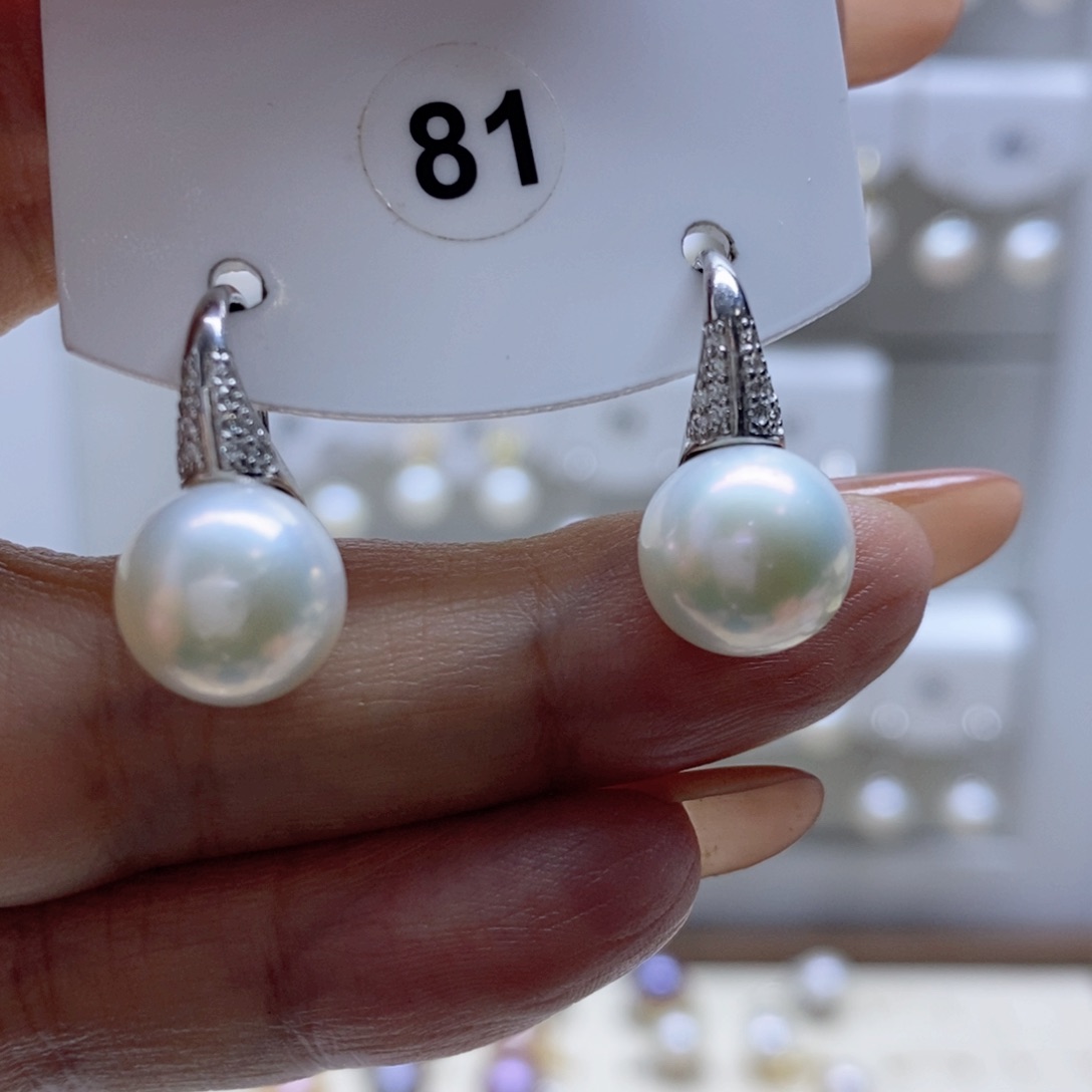 淡水珍珠耳饰银S925镶嵌