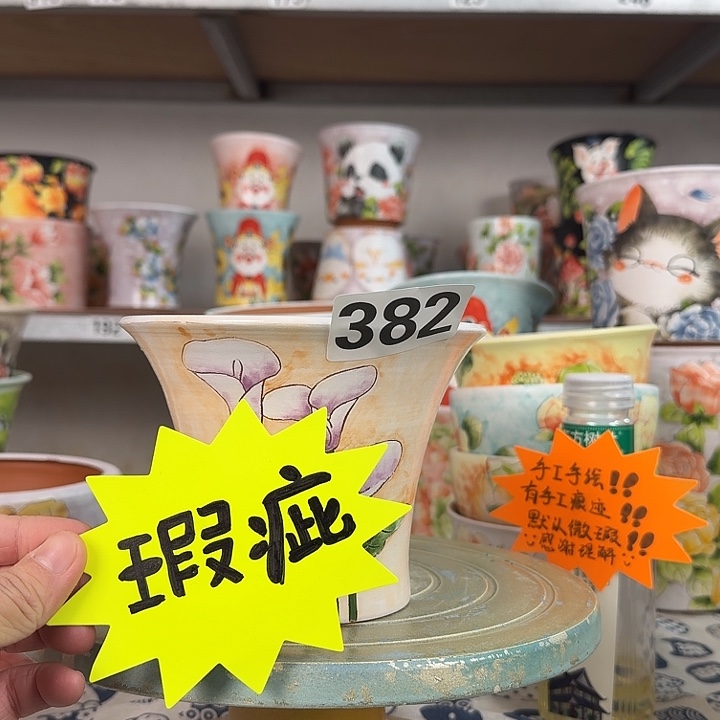 s****景德镇手绘多肉花盆