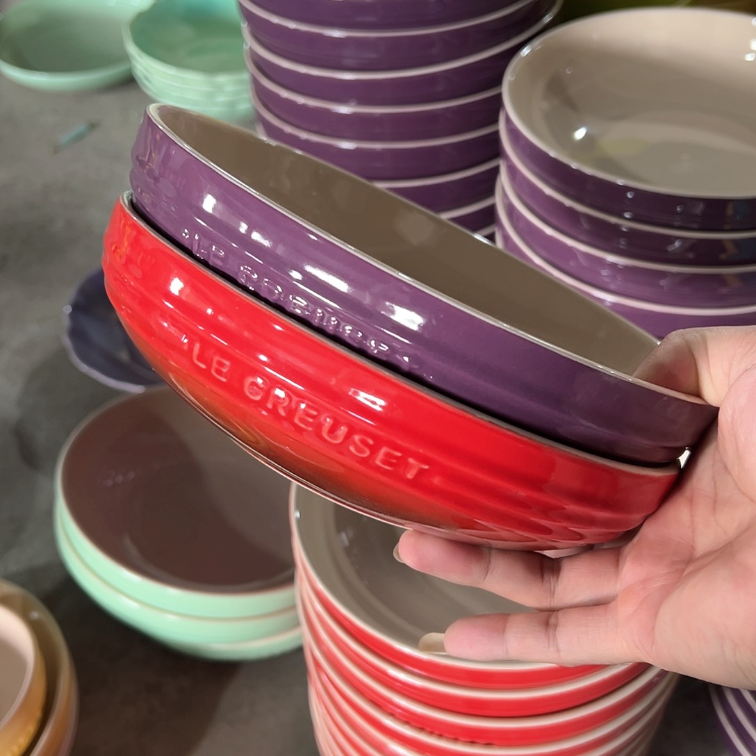 陶瓷 8英寸深盘 红色➕深紫色