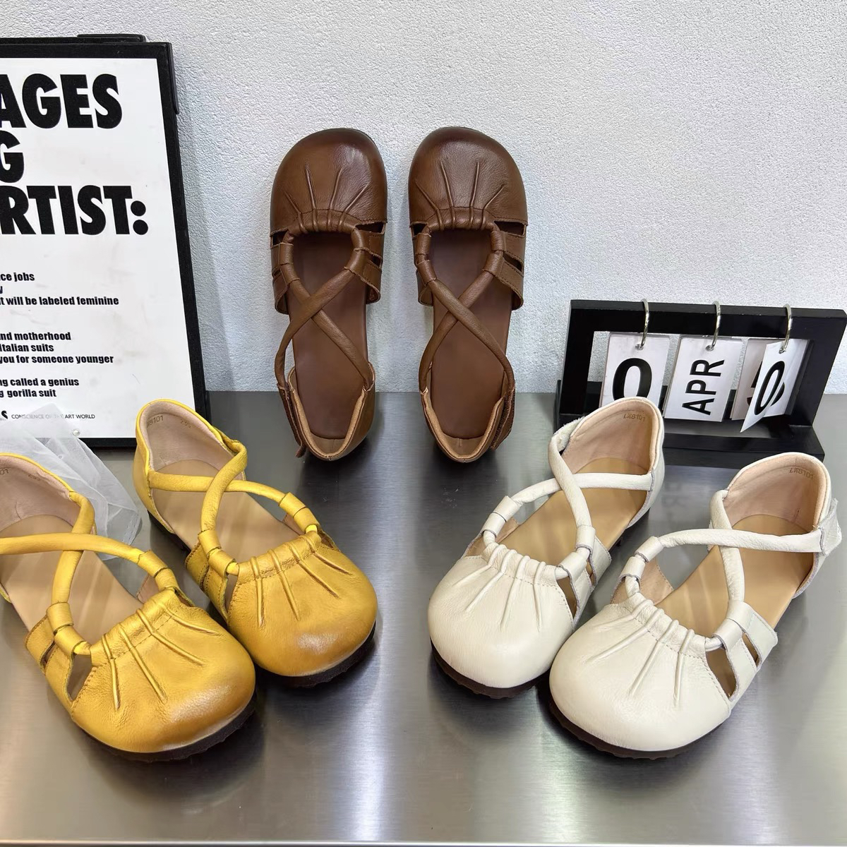 2025新款欧货牛皮编织凉鞋女头层牛皮复古平底罗马鞋猪笼鞋8101