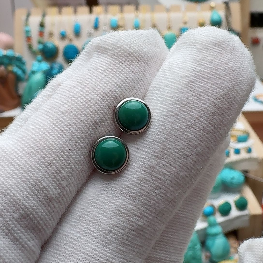 绿松石珠宝奇石银S925镶嵌袁*