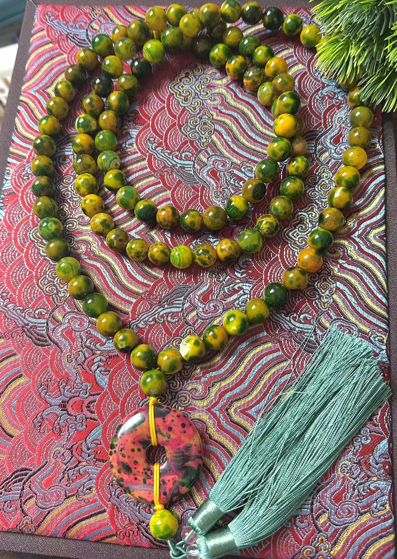 （平步青云）A735 金宝绿鸿蒙珠毛衣链 多样性发其一