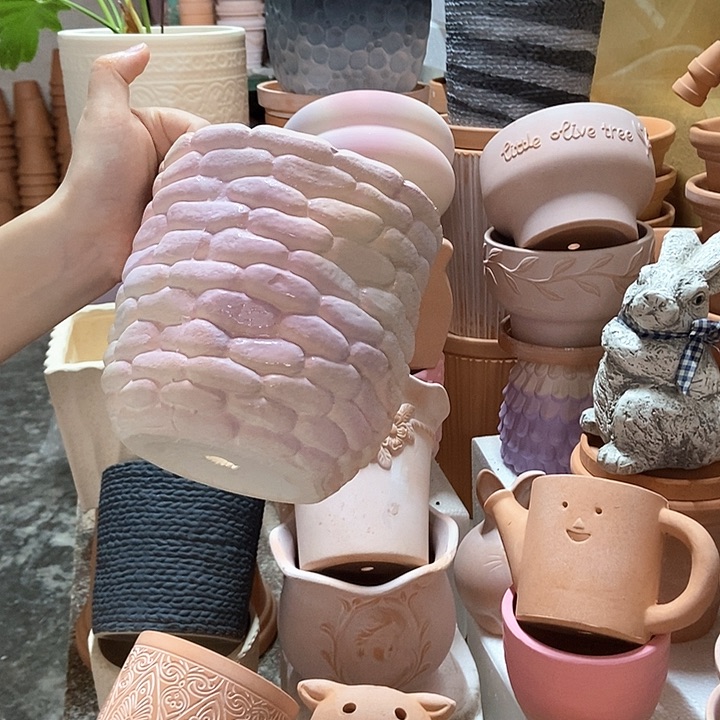15×15炫彩石头盆 粗陶1个