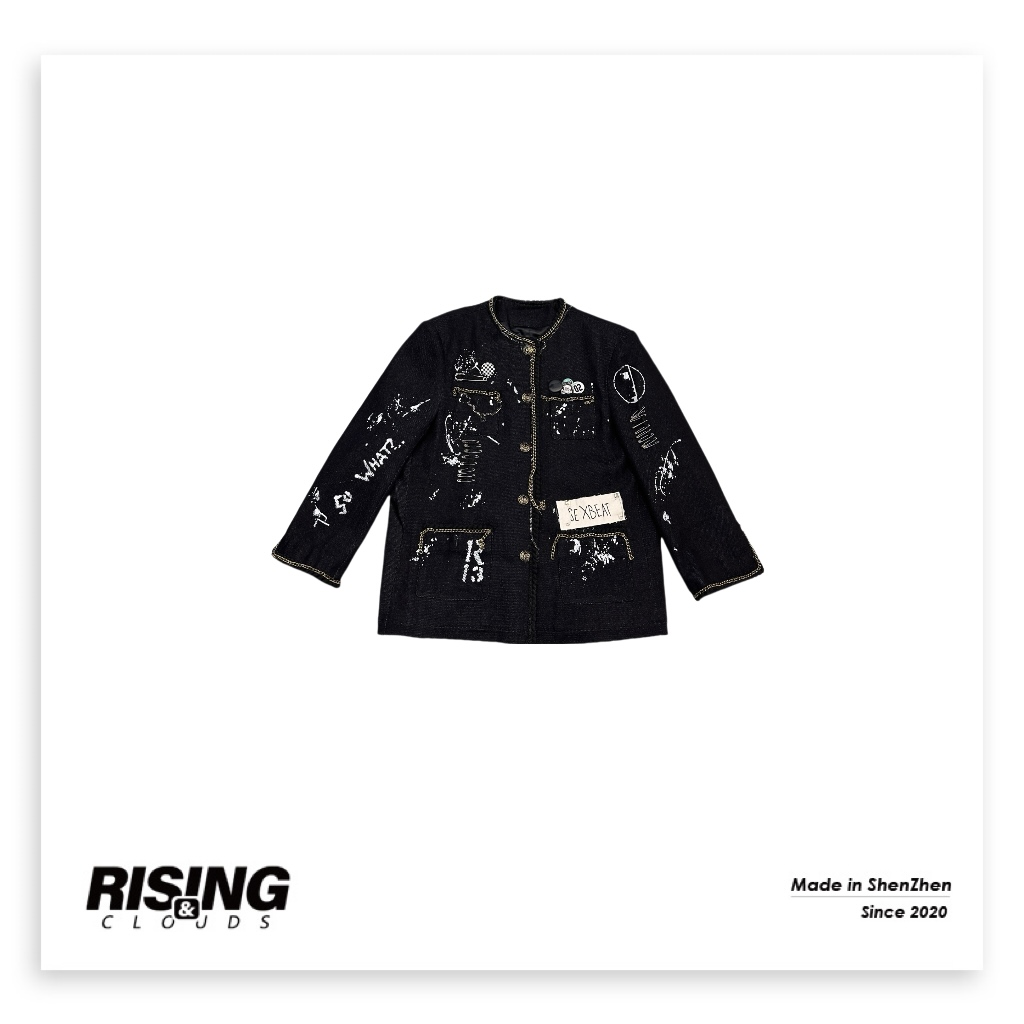 现【小云姐】舒适百搭涂鸦西服080491