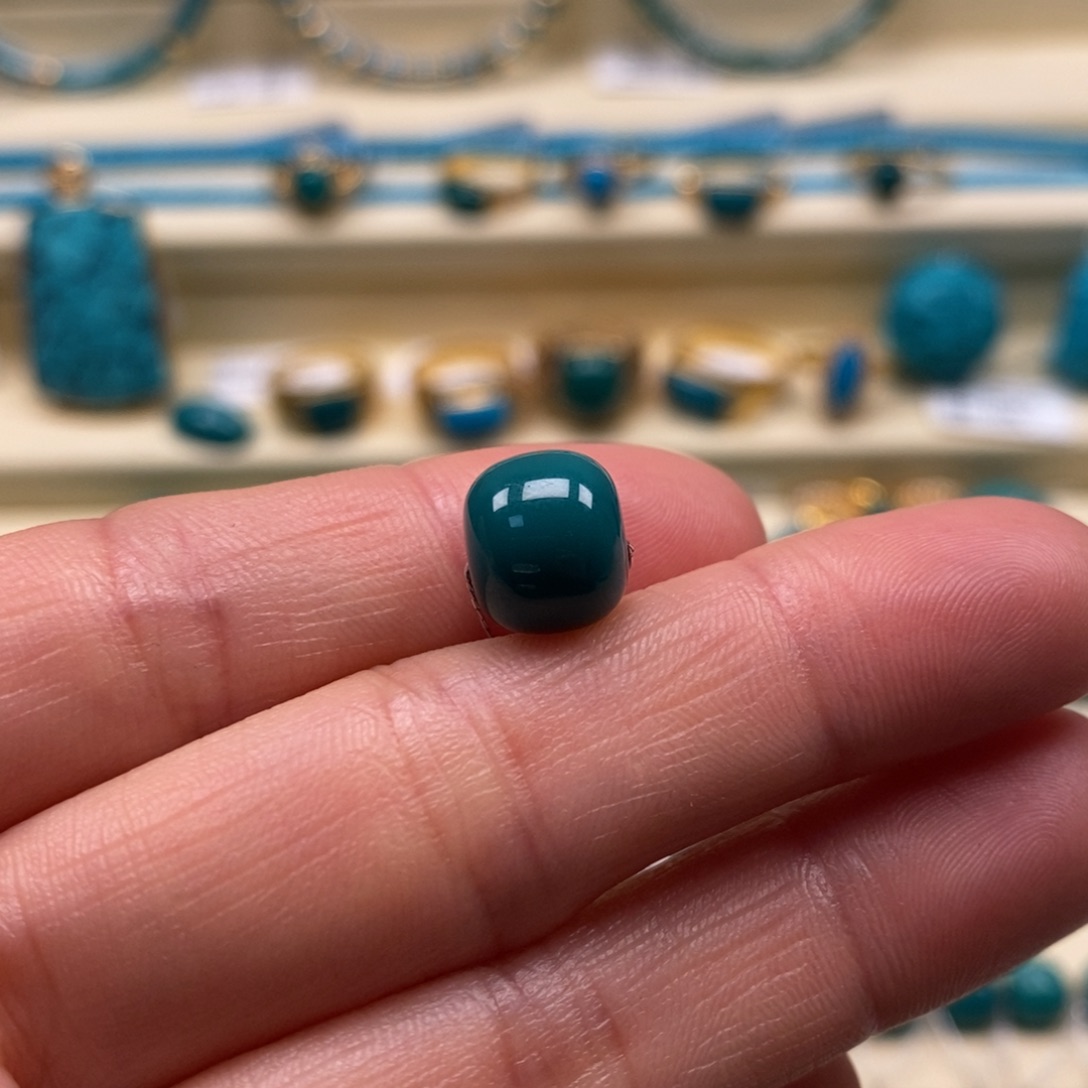 绿松石未镶嵌珠宝奇石直径10×8.7老型