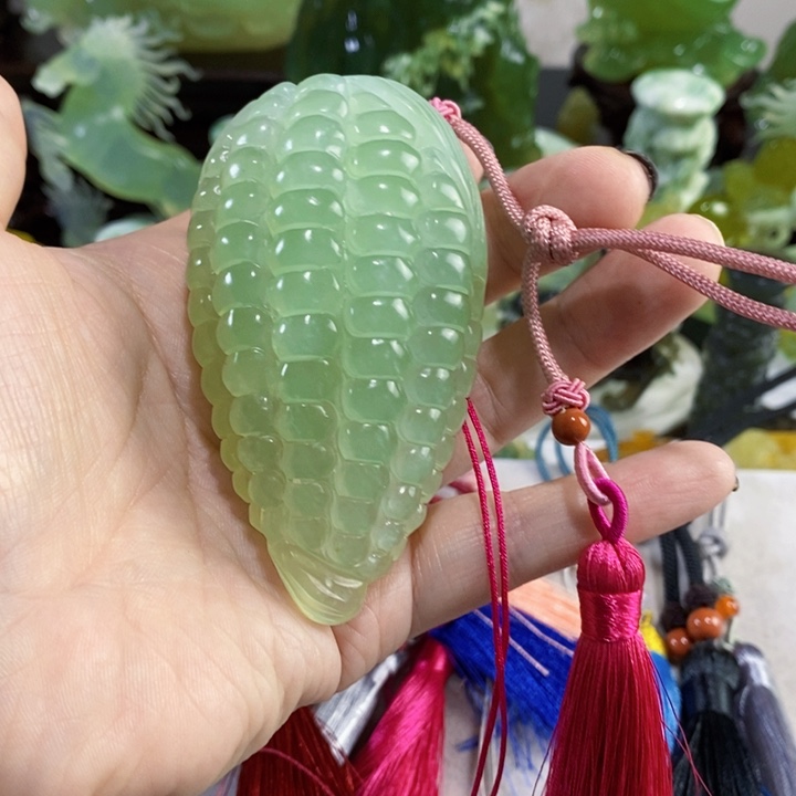 未镶嵌岫玉手把件晴*