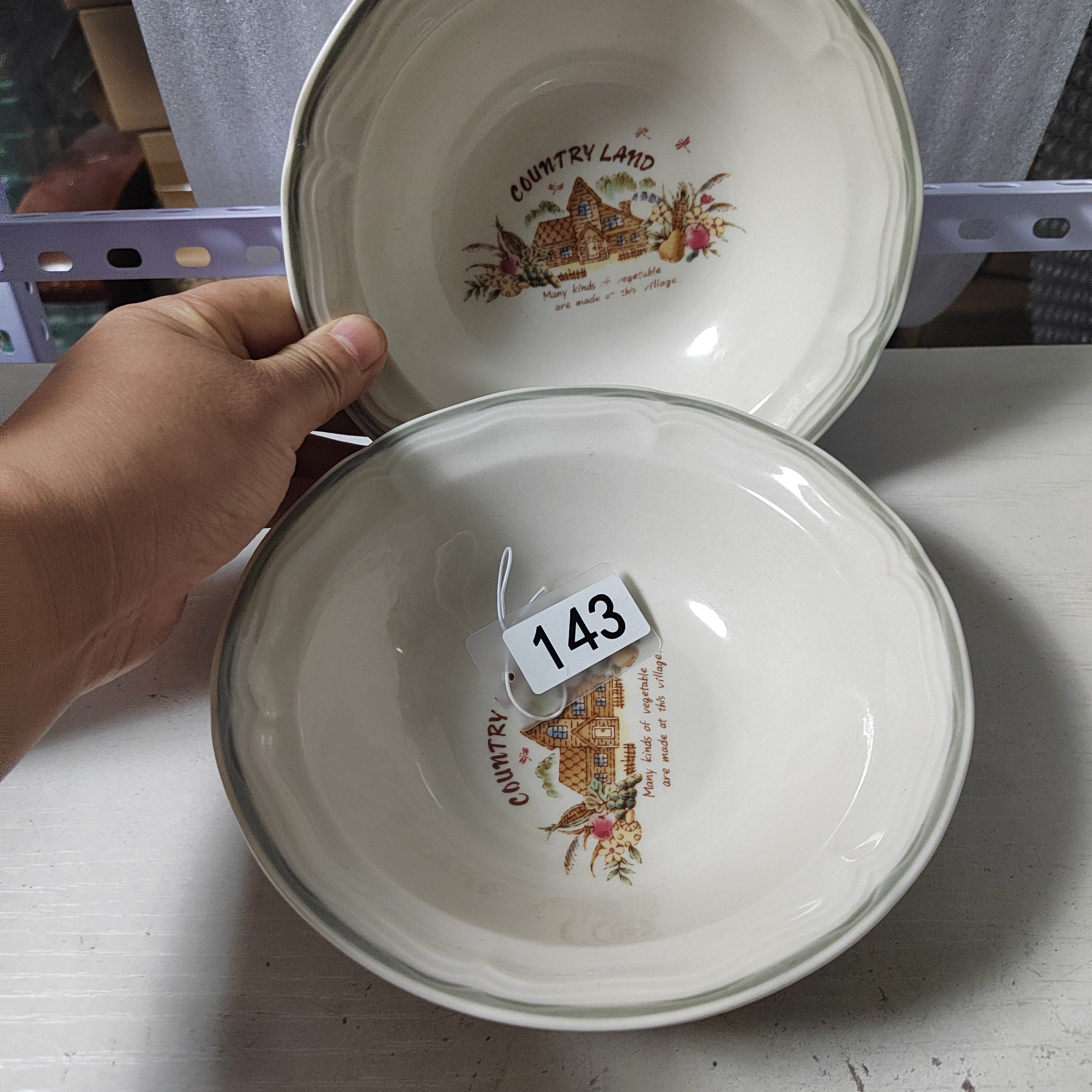 日本中古，舶来品，乡村风汤碗，底部带款，全品无磕碰默认微瑕谨慎