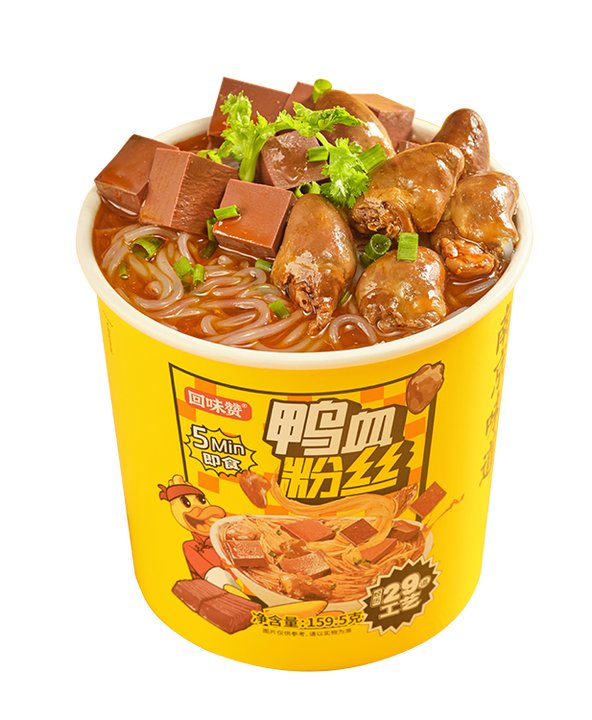【随单发货 】回味赞原味冲泡鸭血粉丝165g1桶（无订单不发）