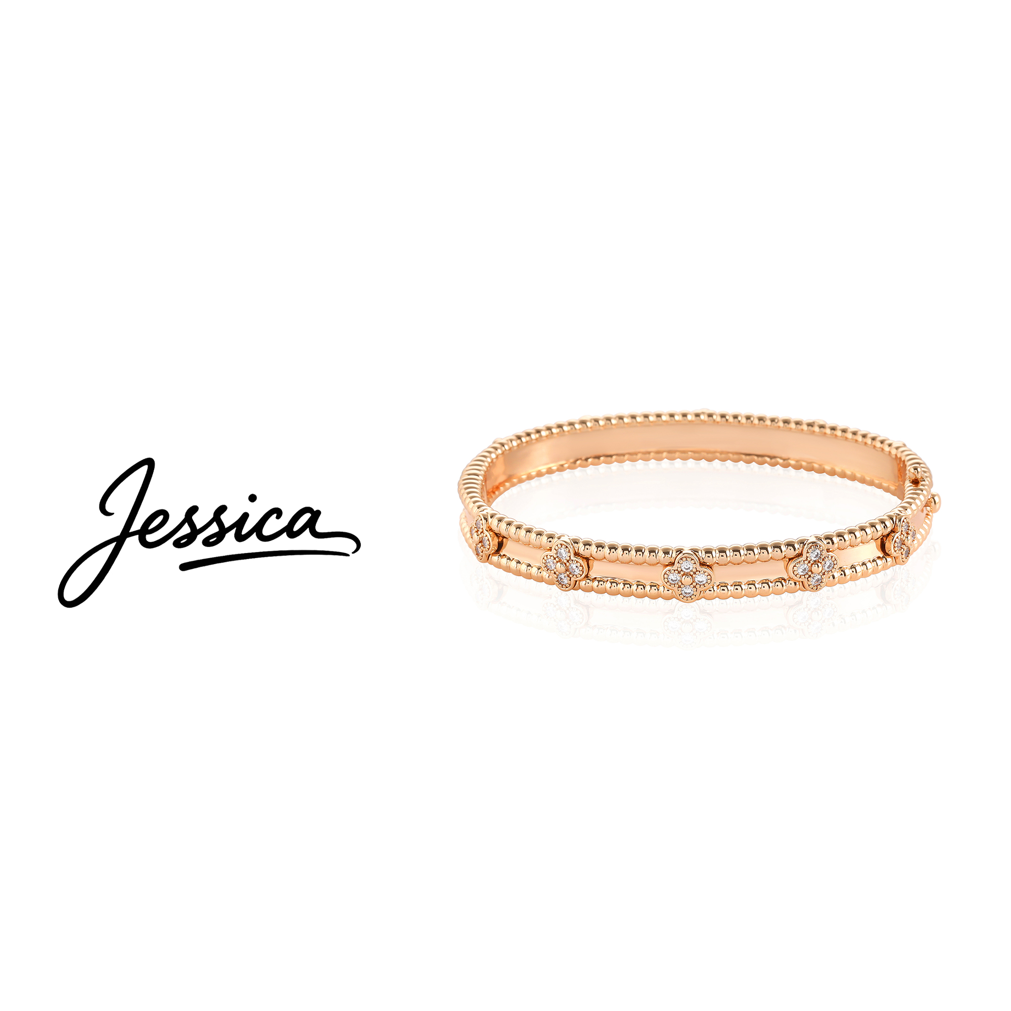 佳西卡 CNC精工 56毫米*47毫米 经典四叶草万花筒手镯（JXK295）