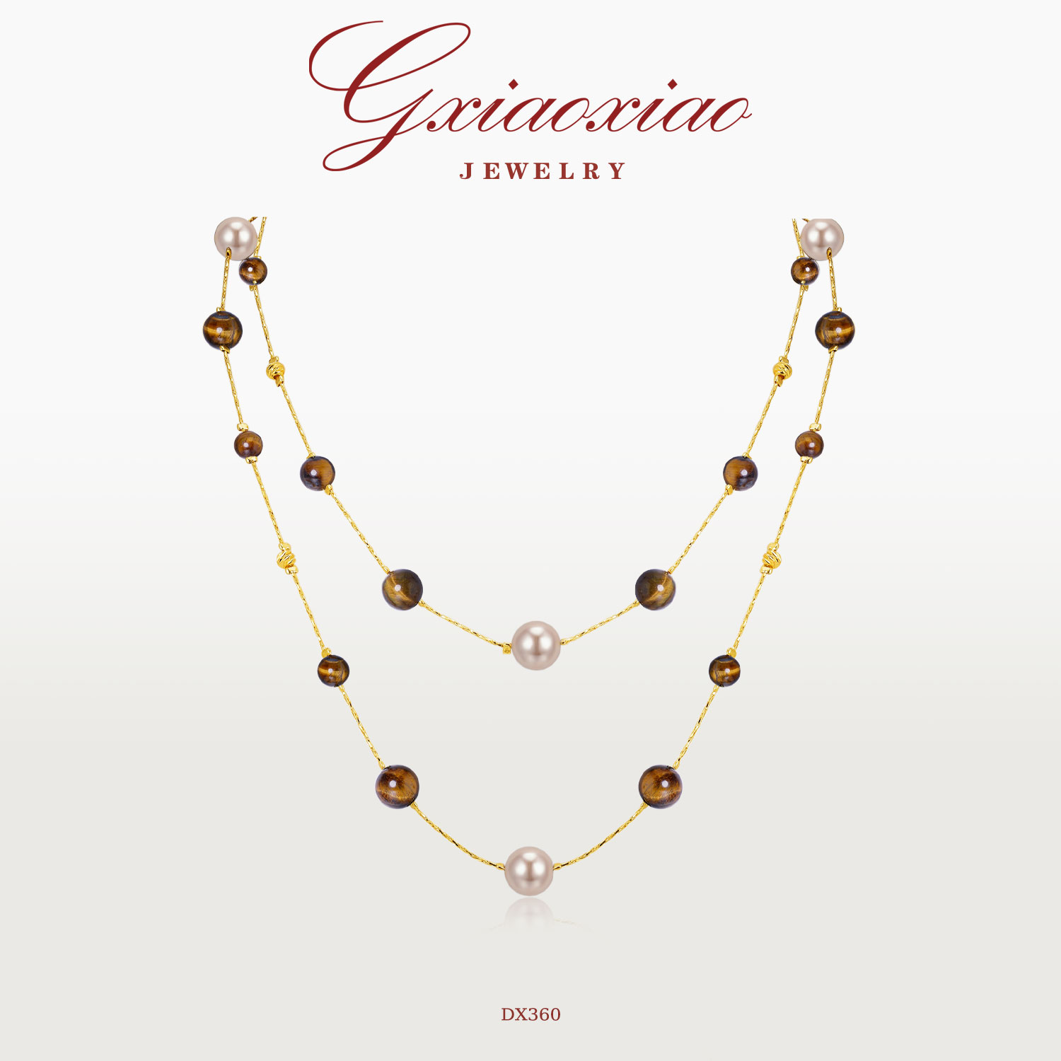 G XIAOXIAO 镀K金 法式时尚轻奢气质高级百搭长款毛衣项链 DX360