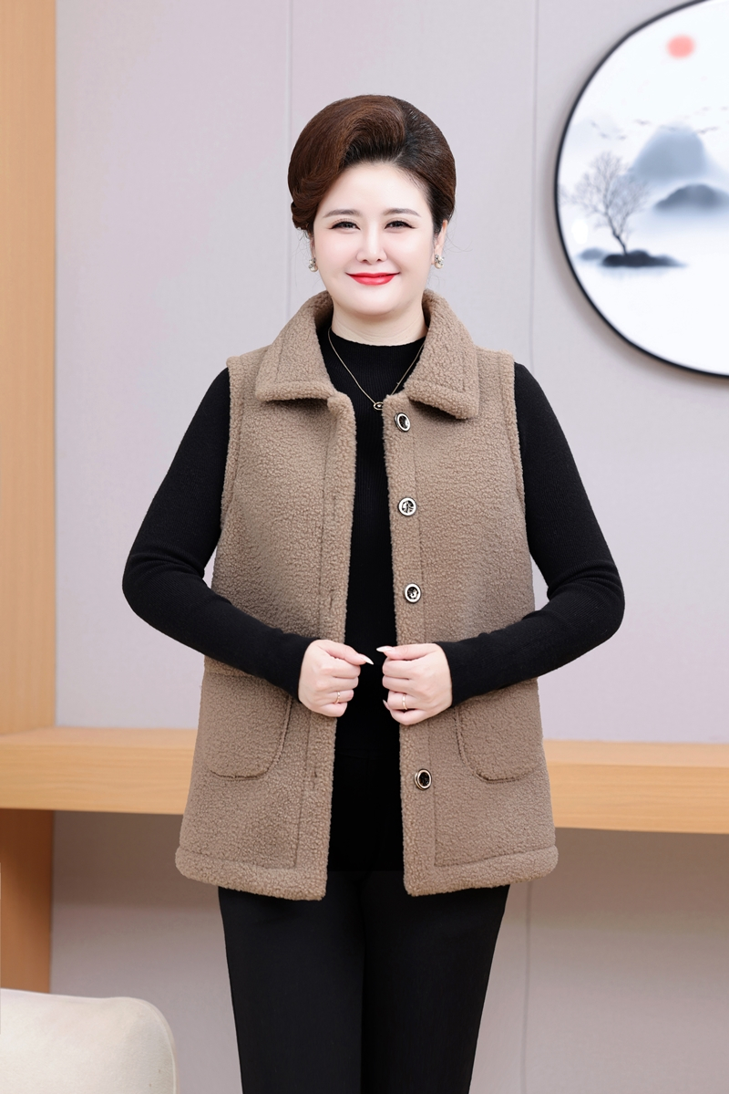 大码妈妈装冬款马甲加绒加厚款加肥加大码时尚妈妈装洋气显瘦款