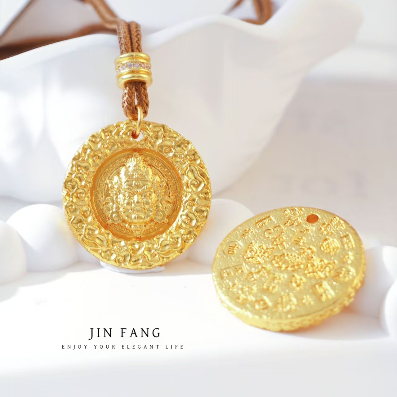 【唐糖甄选】吉言莲花龙纹+黄财财手链+黄财财吊坠饰品