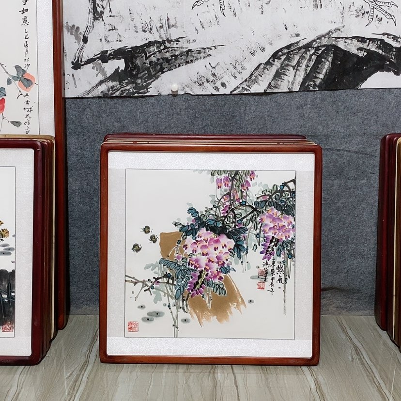 【闪购商品】国画书画作品带框65×65厘米