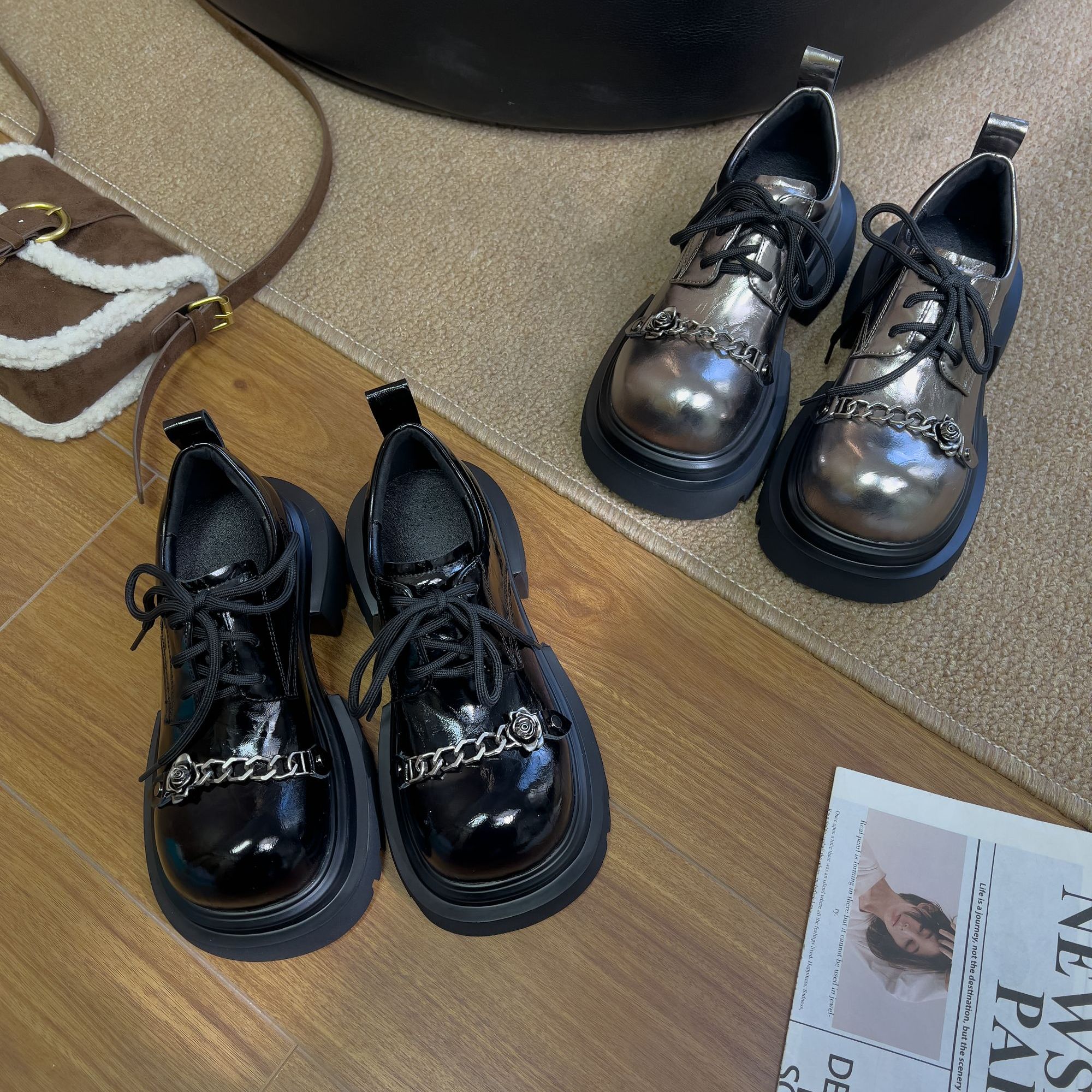 【HeiPa】春季穿新款厚底带时尚韩版靴子女款