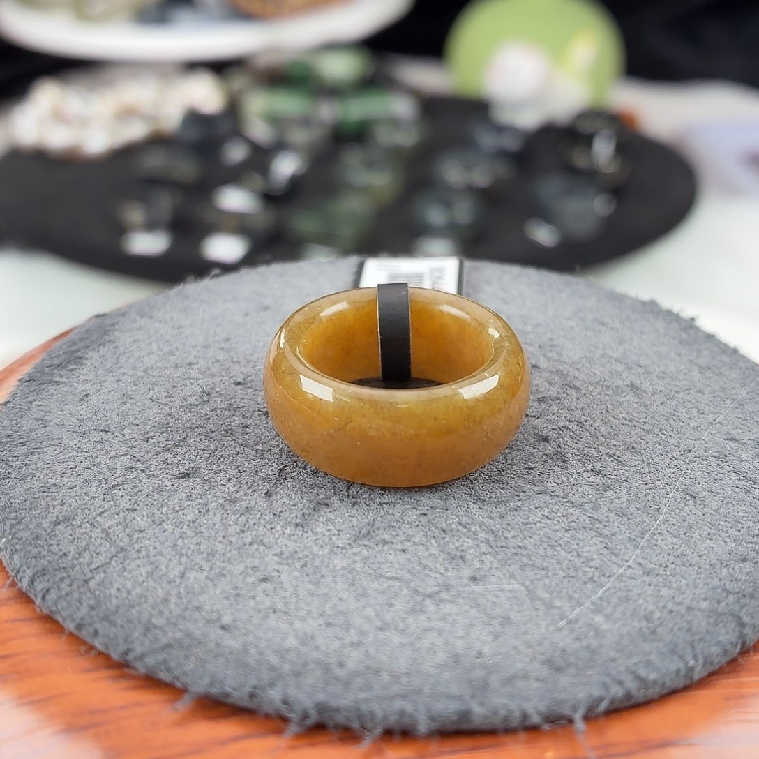 和田玉未镶嵌戒指b106糖轮胎16.2