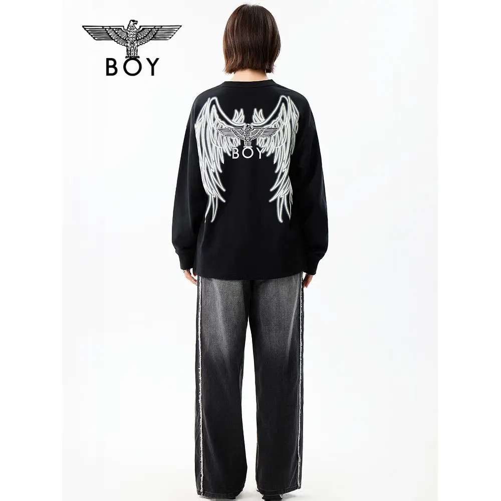 【暗夜流光】BOY LONDON男女同款变色印花休闲套头圆领卫衣N03912