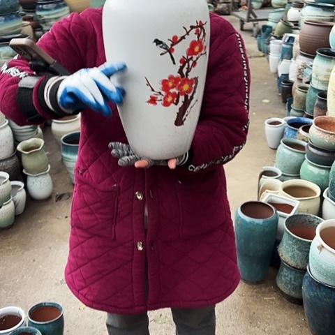 口17高33瑕疵盆子。