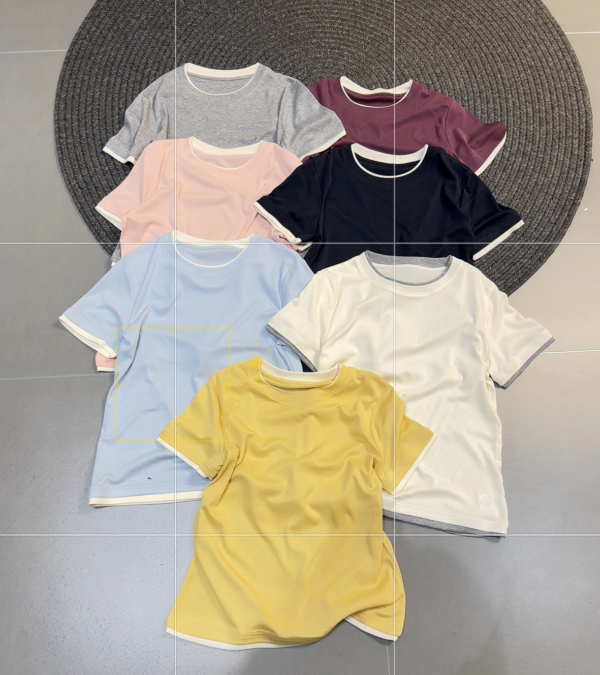 【轻奢面料】定制款短袖假两件新款百搭修身圆领显瘦T恤女（凉水洗）