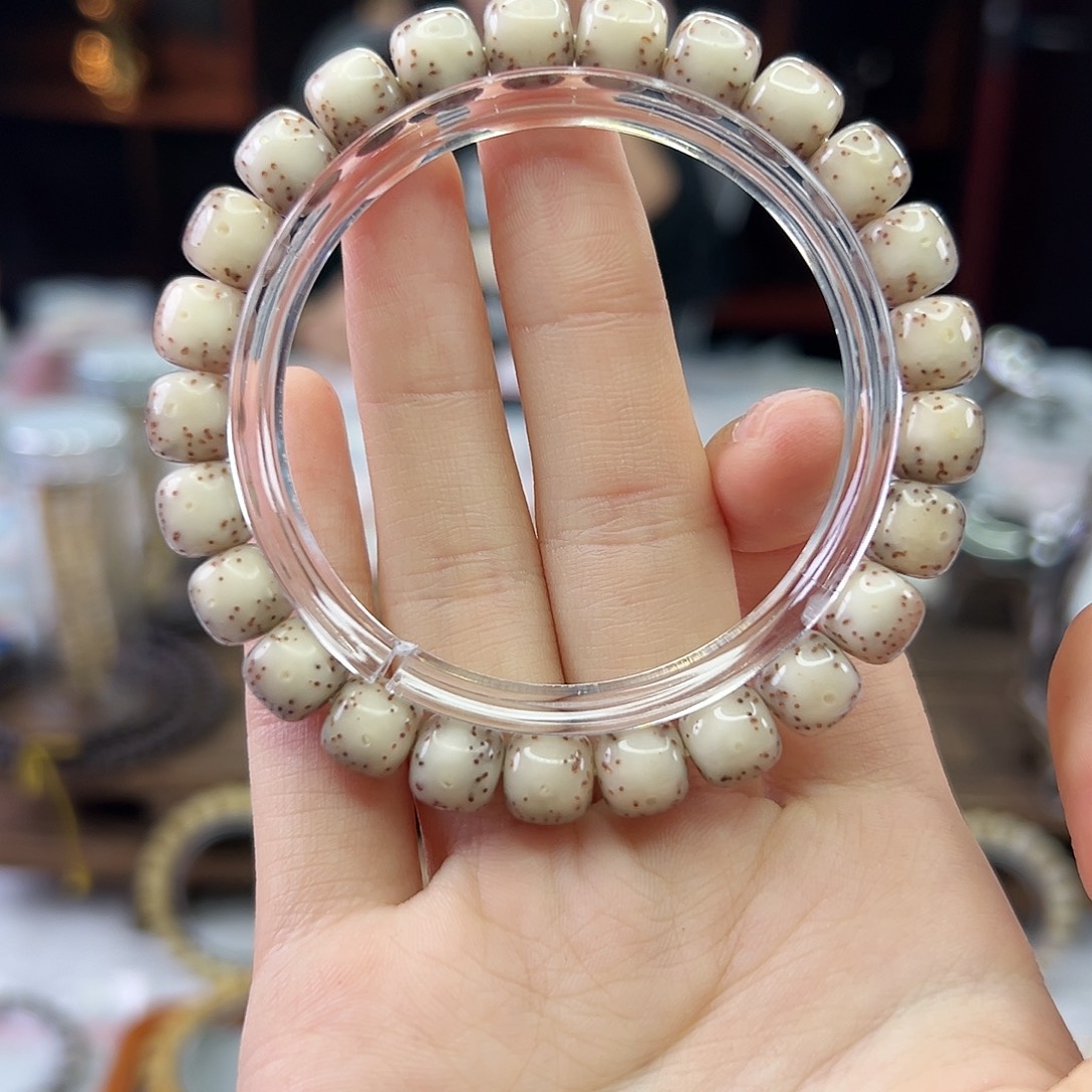 星月菩提吊坠Ll.9x8大贯穿 粉冰细小星 冰糖